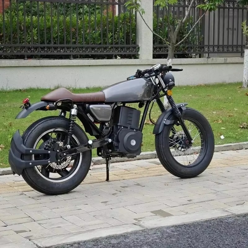 Brake Disc Motorcycle - ヴィンテージスタイルのCG125電動バイク、5000Wモーター、50Ahリチウムバッテリー、ディスクブレーキ搭載