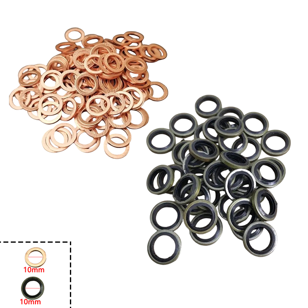 Motorcycle Brake Cable - M10 銅製シーリングワッシャー オートバイブレーキ油圧オイルパイプフィッティングスクリューガスケット マスターシリンダー ABSポンプ オイルドレンプラグ