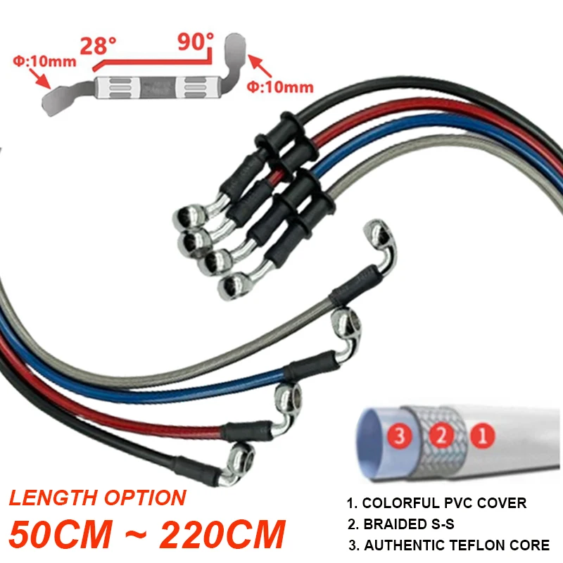 2X 10 ミリメートル 28-90 度オートバイダートバイ - Motorcycle Brake Cable のレビューと価格