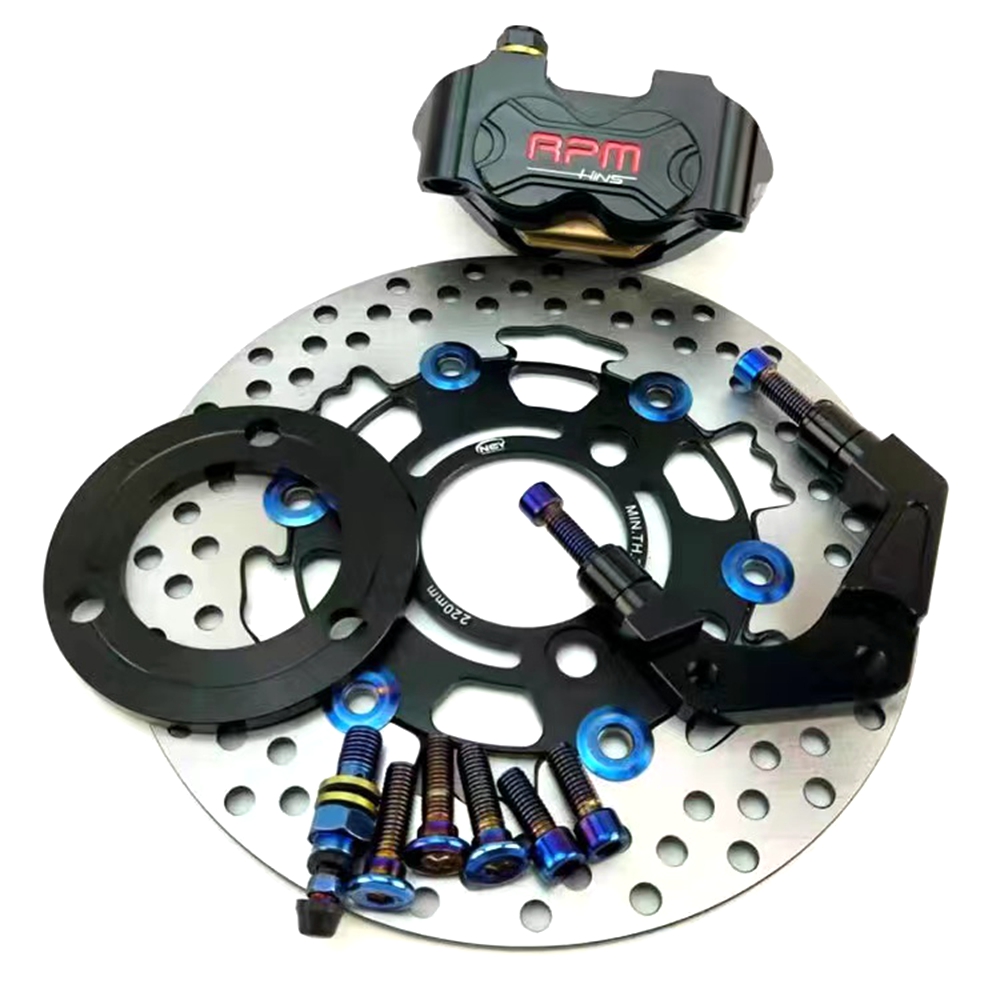 220mm バイク用 RPM フロント/リア ディスクブレー - Front Rear Brake Caliper Bracket Kit のレビューと価格